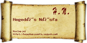 Hegedűs Násfa névjegykártya