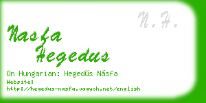 nasfa hegedus business card